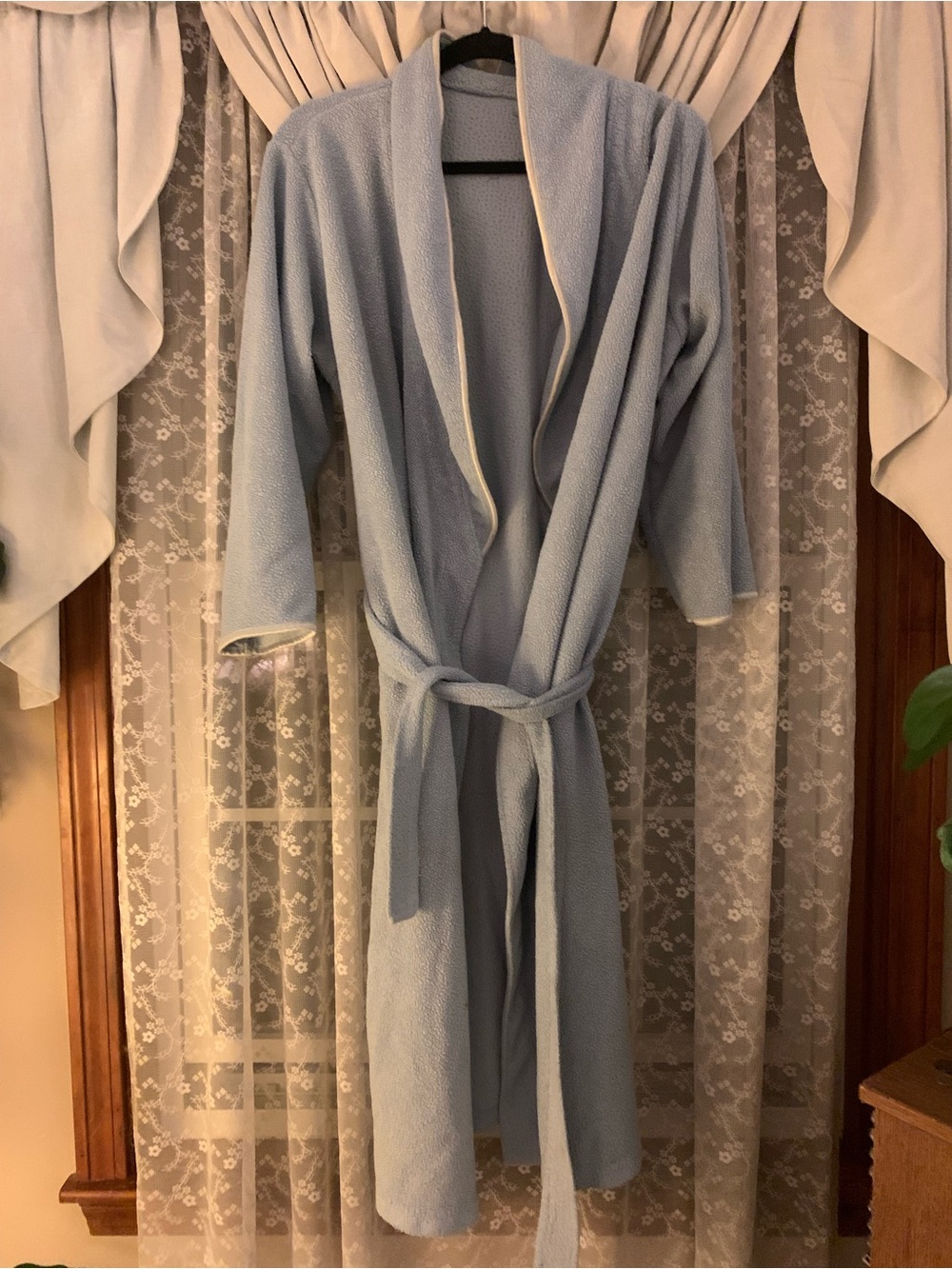 Light Blue Women's Plush Robe with Belt